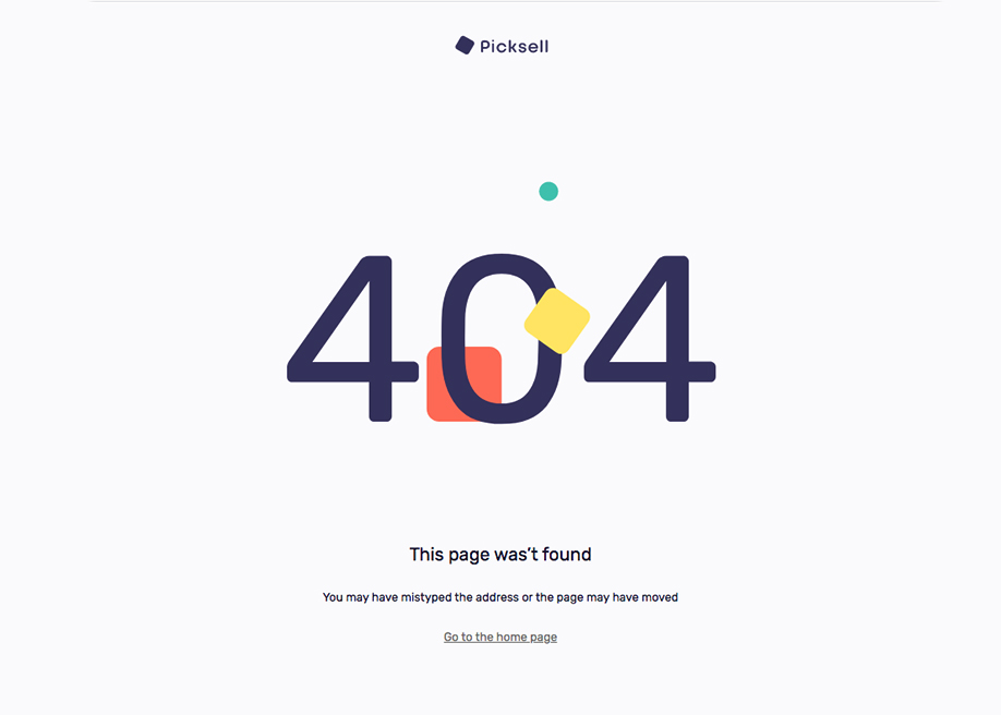 Picksell - 404 error page
