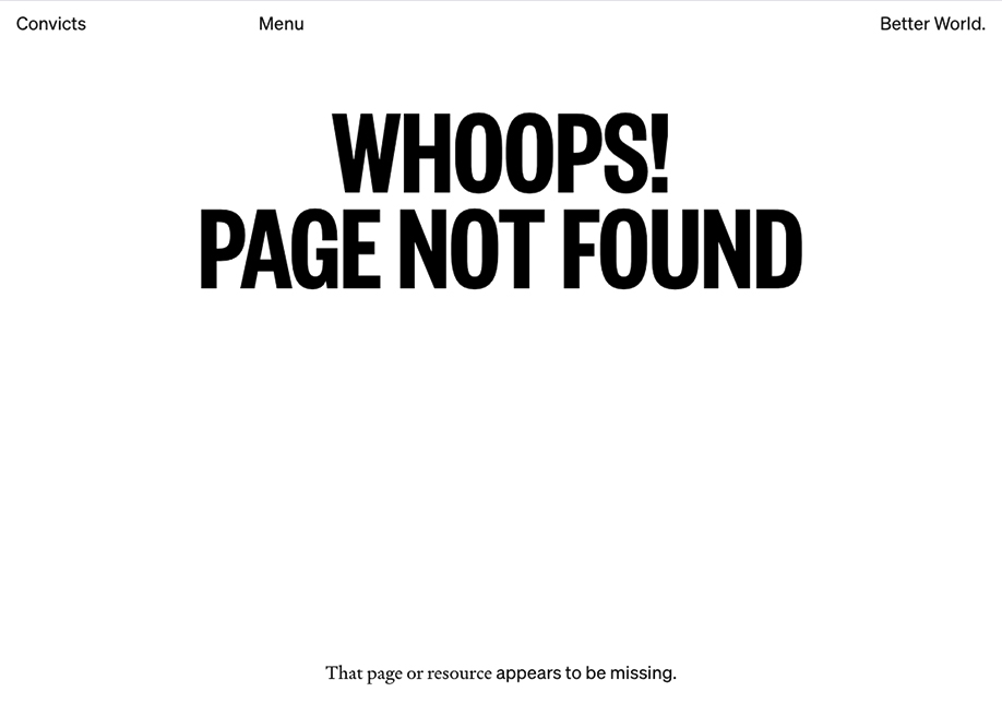 Convicts - 404 error page