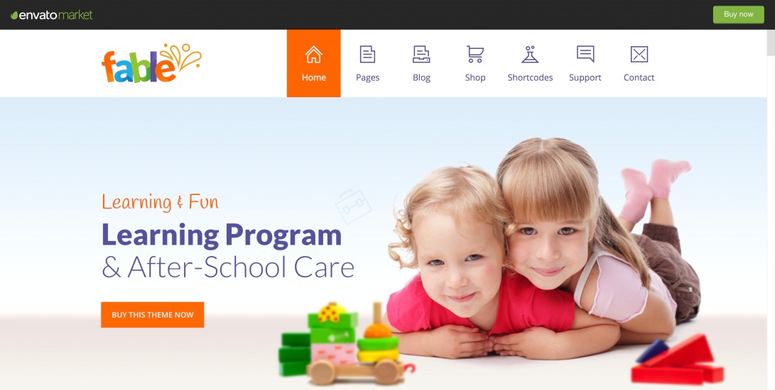 Fable - Children Kindergarten WordPress Theme Preview - ThemeForest