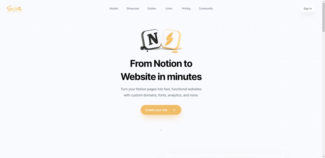 Super — From Notion to Website in minutes