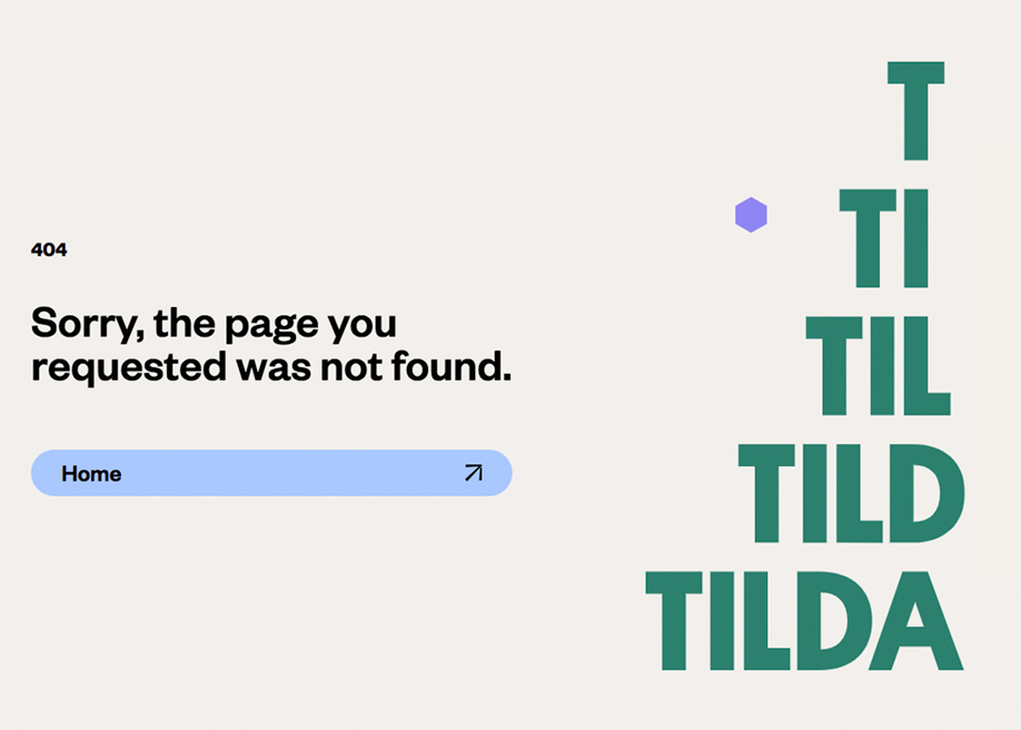 TILDA - 404 error page