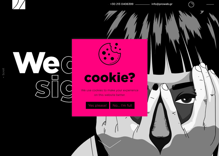 Proweb - Cookie banner pop-up box