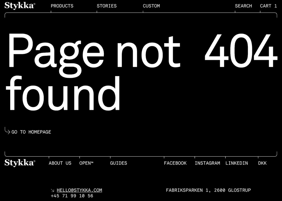 Stykka - 404 error page
