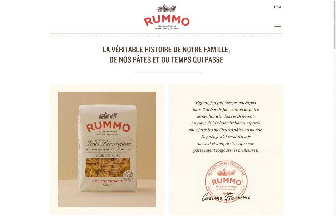 Bienvenue | Pasta Rummo - Lenta Lavorazione