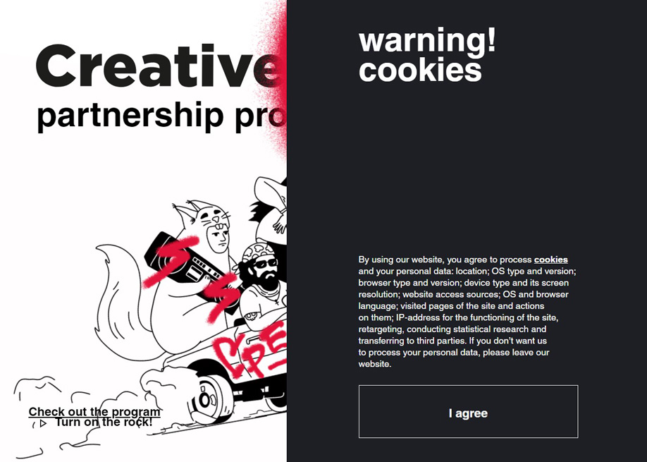 CreativePeople Crew - Cookie banner notification