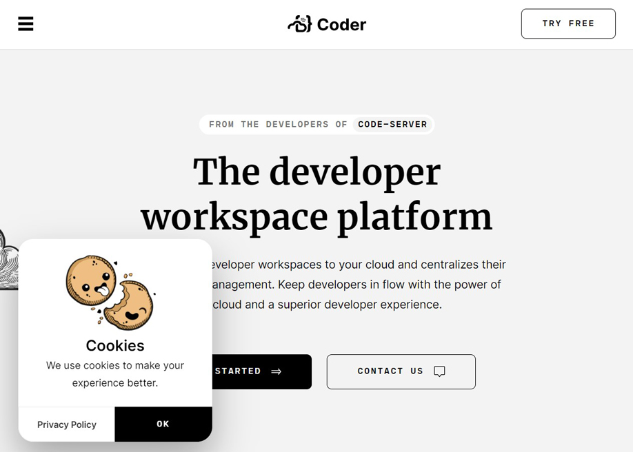 Coder - Illustrated cookie notification