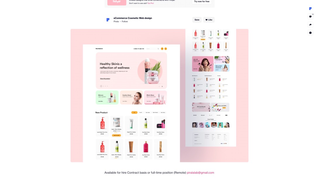 eCommerce Cosmetic Web design by Pirala on Dribbble
