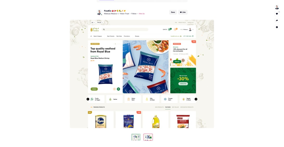 FoodCo 🍎🥩🍋🌽🥖🧀 by Mateusz Madura for Vision Trust on Dribbble