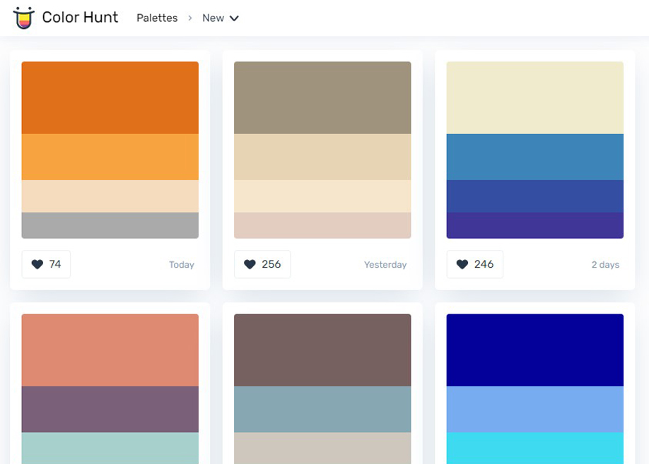 Color Hunt - Hand-picked color palettes