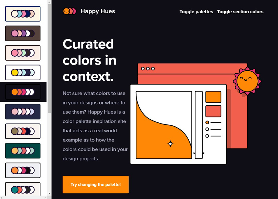 Happy Hues - Ready made color palettes