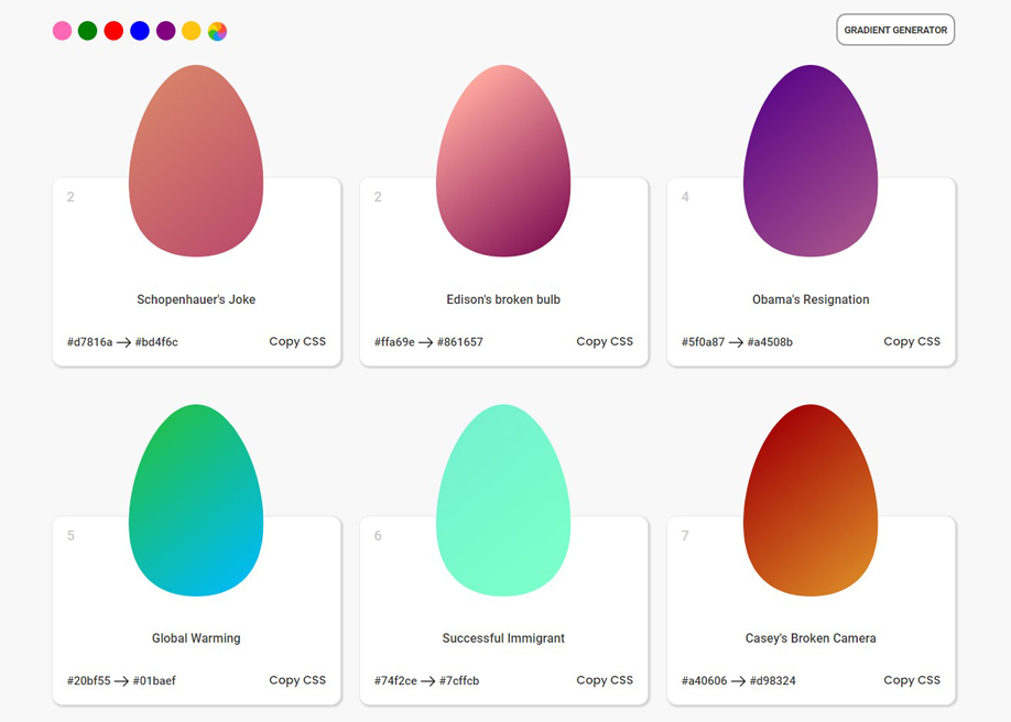 Eggradient - Gradient color generator and palettes