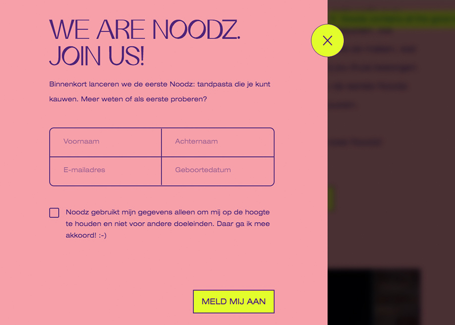 Noodz Nnothing to hide - Overlay contact form