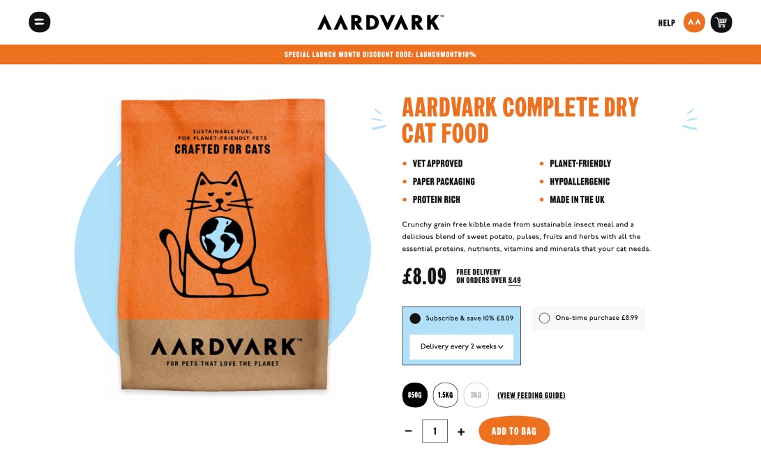 Healthy Dry Cat Food | Subscription Service | Aardvark Pets UK