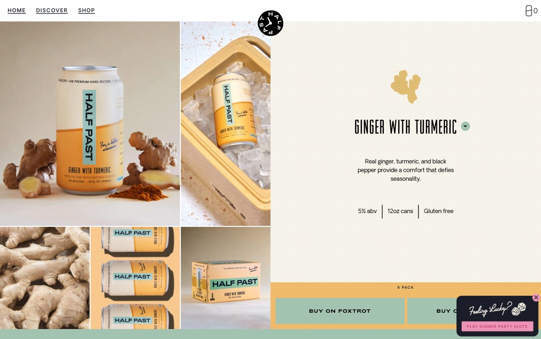 Ginger with Turmeric – Drink Half Past