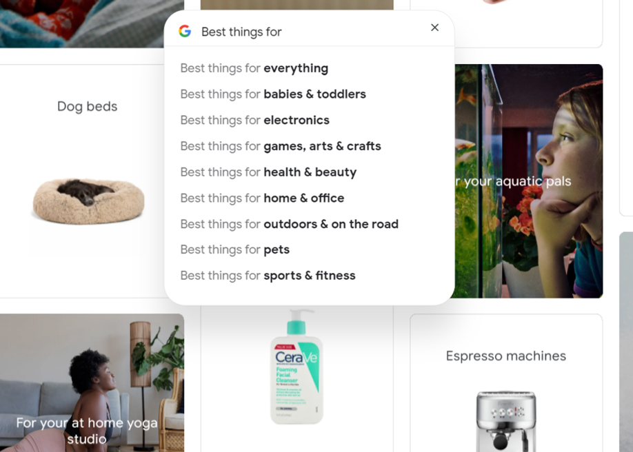 Best Things for Everything - Shopping google search filter
