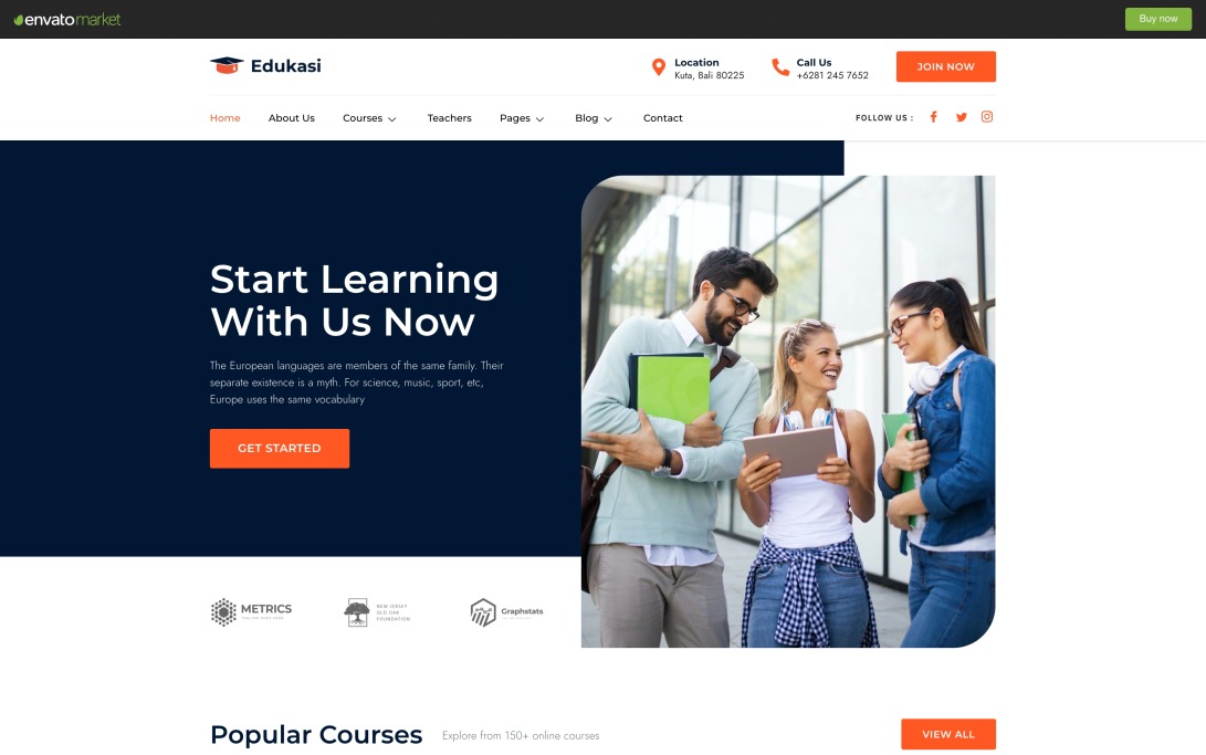 Edukasi – Education & Online Course Elementor Template Kit Preview - ThemeForest