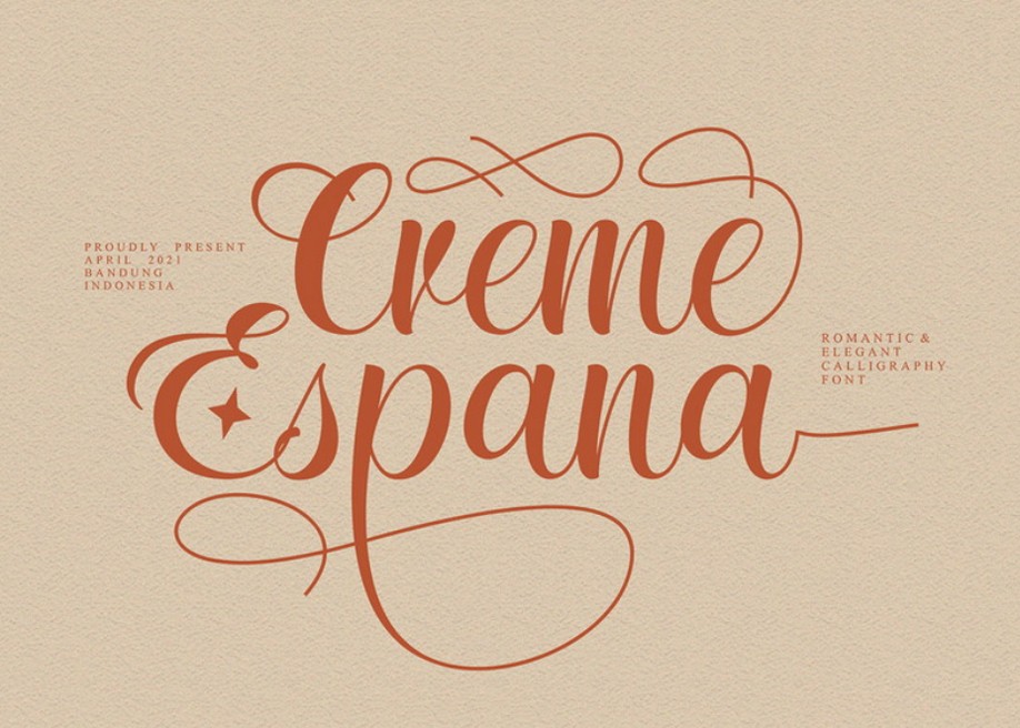 Creme Espana - Free calligraphy  font