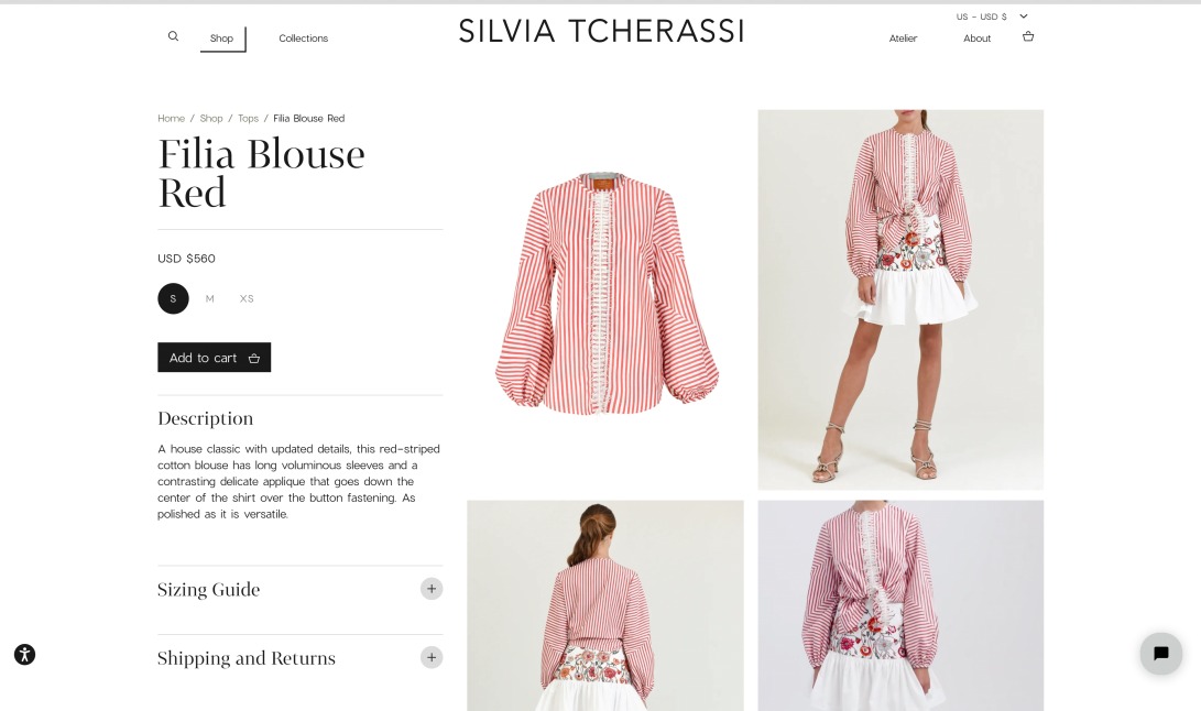 Filia Blouse Red | Silvia Tcherassi