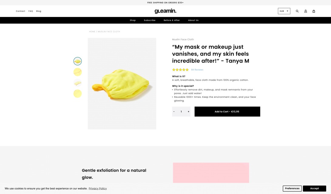 Muslin Face Cloth | Gleamin