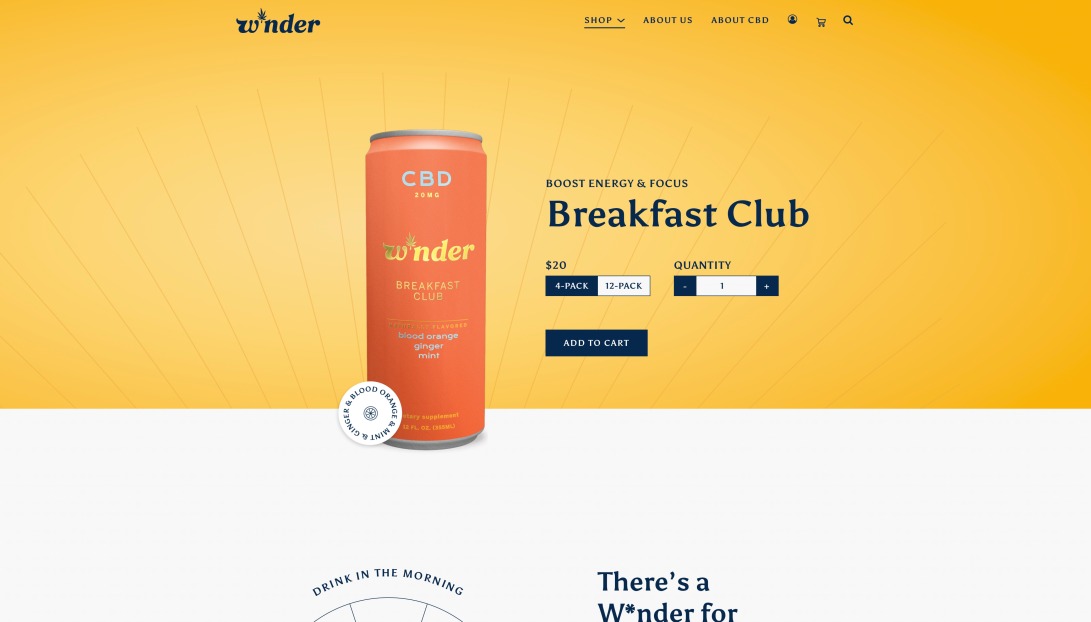 Breakfast Club - Blood Orange, Mint, Ginger - CBD Drink - W*nder