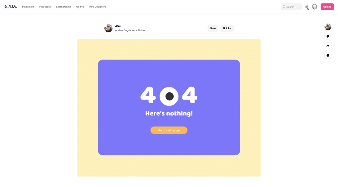 404 by Andrey Bogdanov on Dribbble