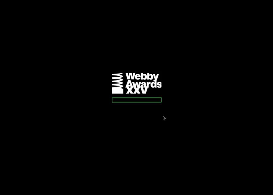 2021 Virtual Webbys - CTA button to enter - UI Animation and