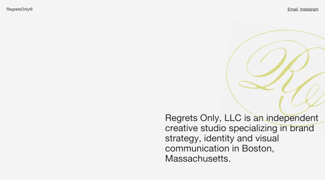 RegretsOnly® — An independent design studio in Boston, Massachusetts.