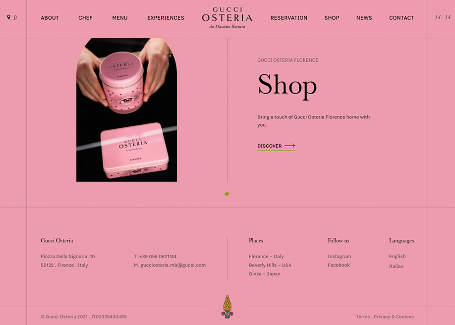 Gucci Osteria - Footer