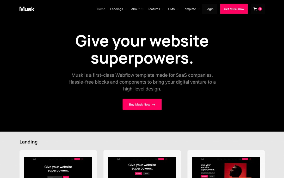 Musk - Webflow Ecommerce Website Template
