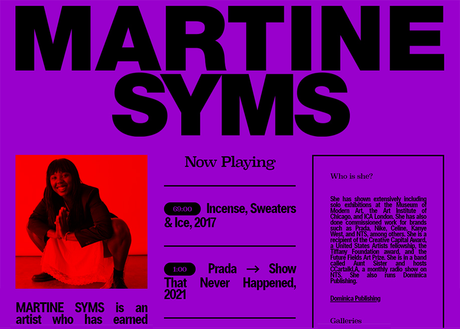 Martine Syms - Hero typography