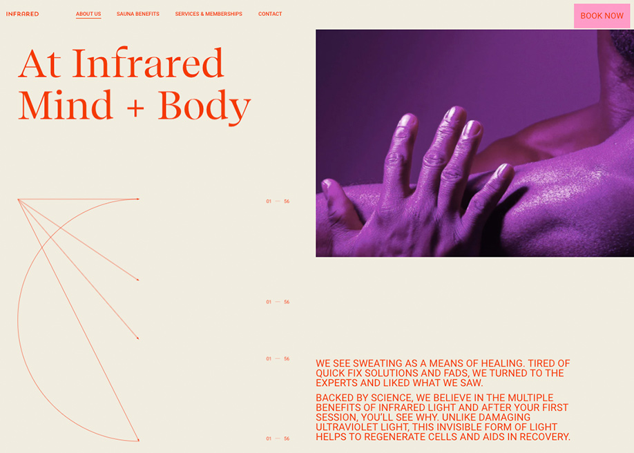 Infrared - Typographic hierarchy editorial style