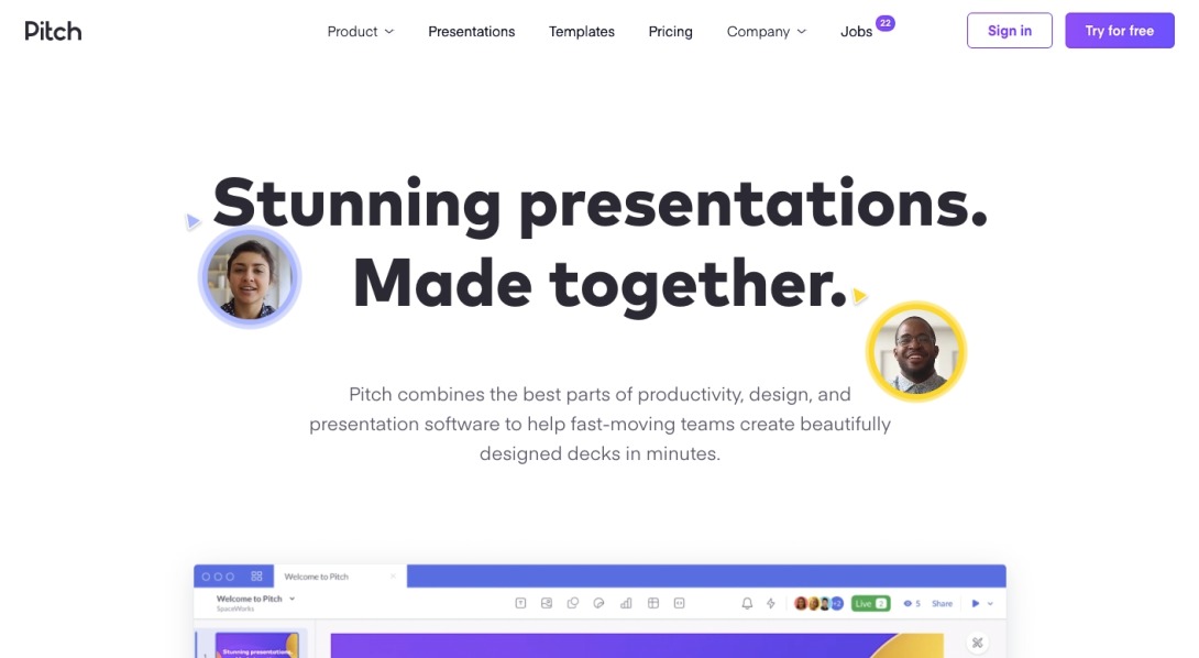 Pitch | Collaborative presentation software for modern teams