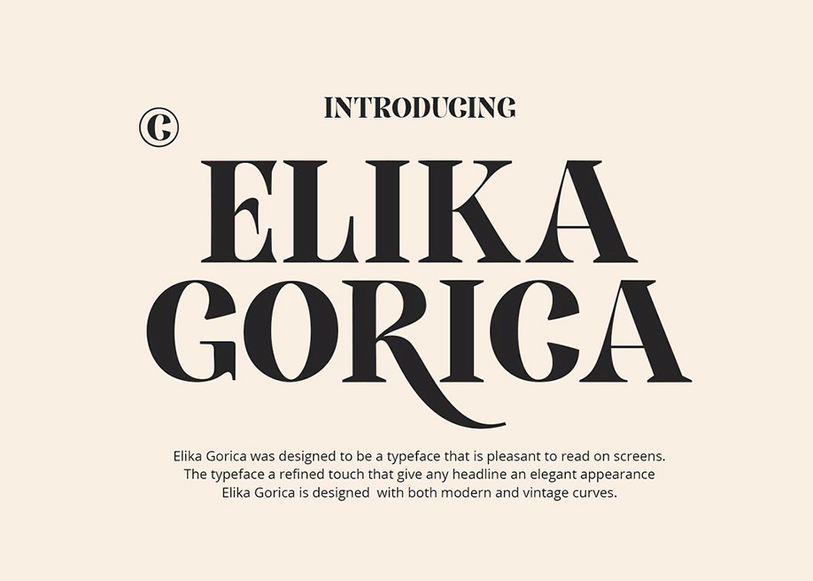 Elika Gorica typeface