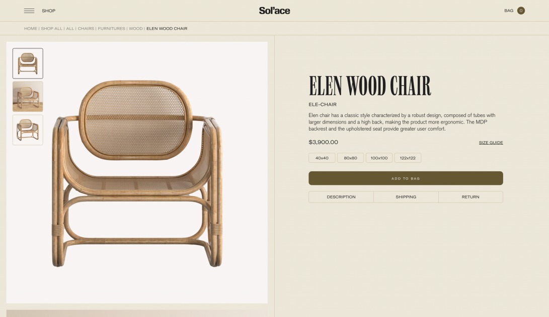 Elen Wood Chair | Sol’ace