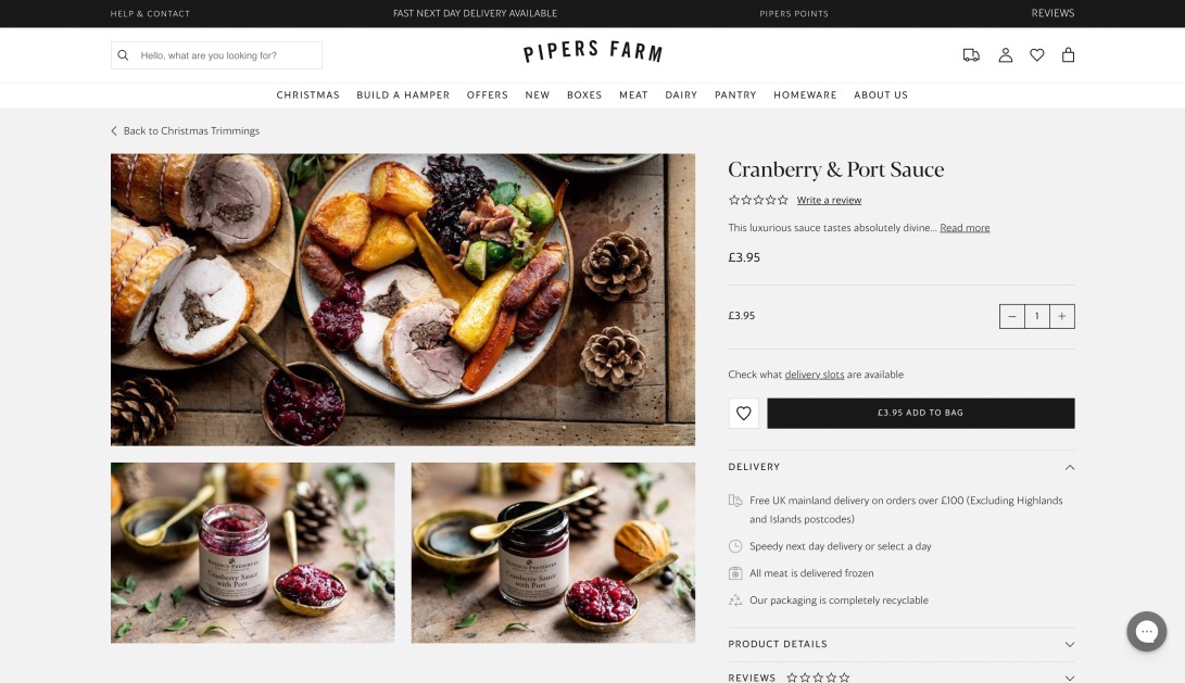 Cranberry & Port Sauce | Pipers Farm – Pipers Farm