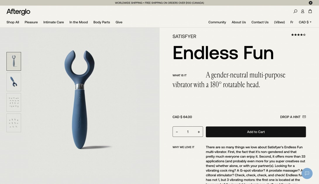 Endless Fun, gender-neutral multi-purpose vibrator by Satisfyer • Afterglo