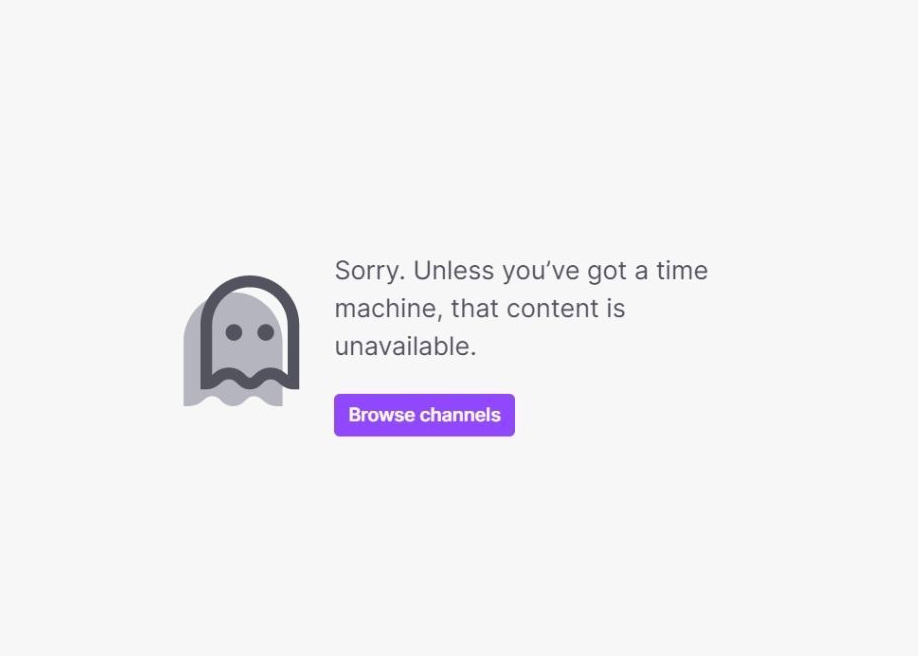 Twitch - content unavailable message