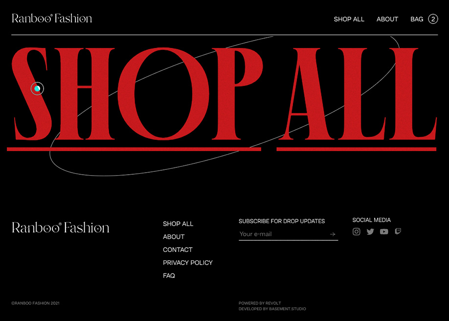 Ranboo Fashion - Hero typography footer design