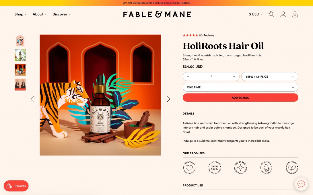 HoliRoots Hair Oil | Fable & Mane