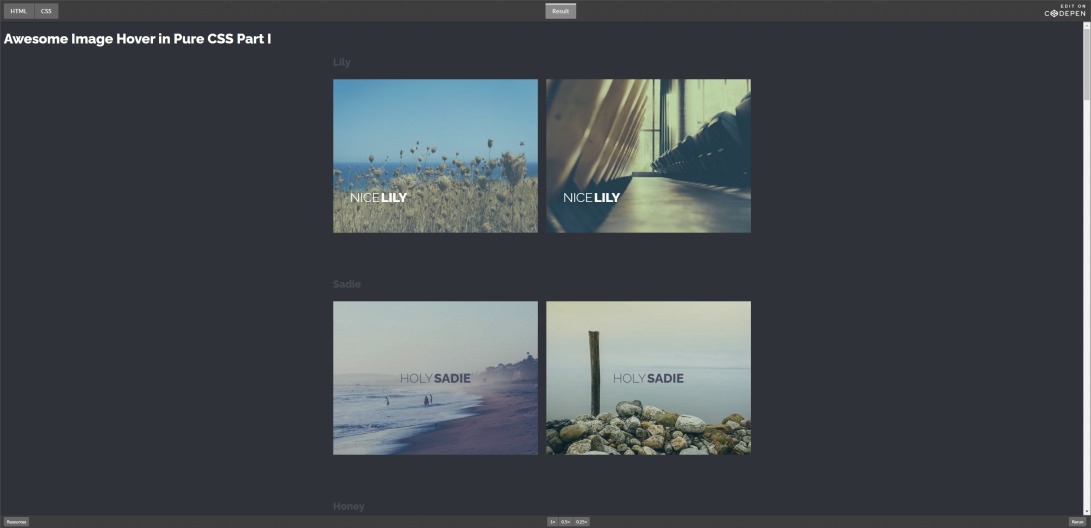 CodePen Embed - Awesome Image Hover in Pure CSS