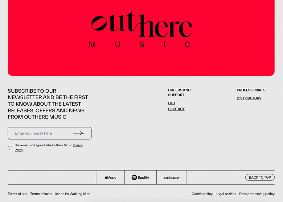 Outhere Music  - Footer