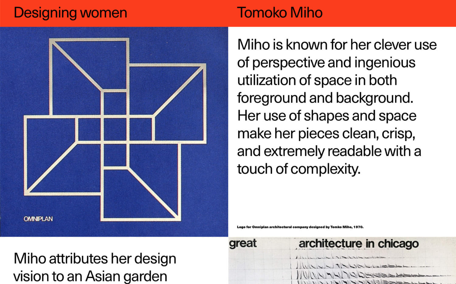 Profile of Tomoko Mho in Designing women
