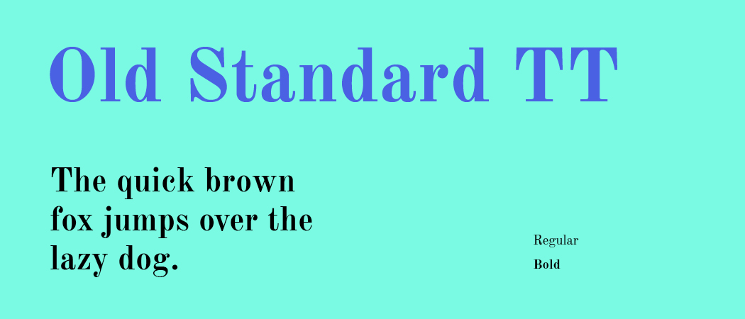 Old Standard TT Google Fonts Web Fonts