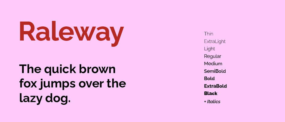 Raleway Google Fonts Web Fonts