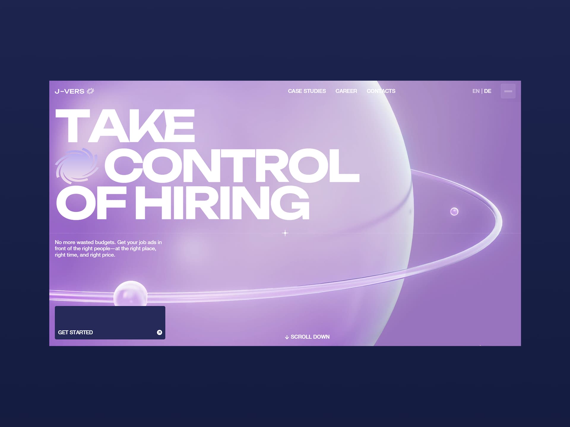 Main screen of the website