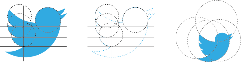 Reconstruct the Twitter Icon Using Circle Shapes