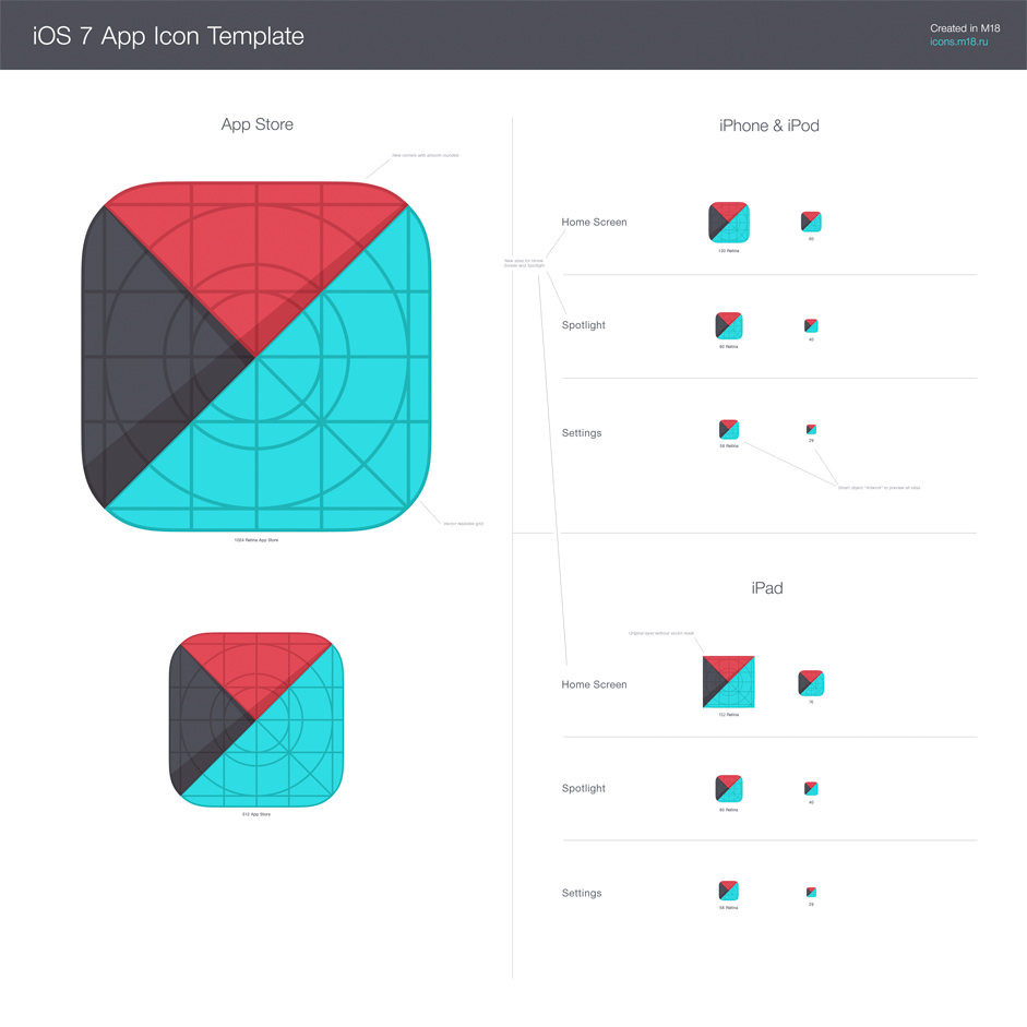 Download Template For Ios 7 App Icons