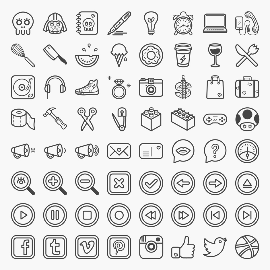 Download Great Collection of Free Vector Icons and Pictograms for Interfaces and Responsive Web Design