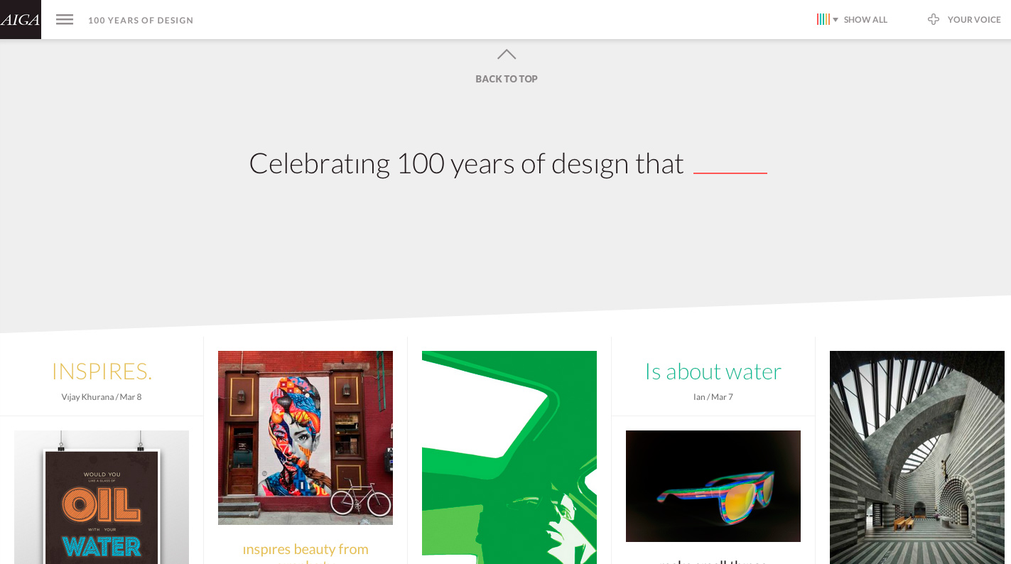 100 Years of Design - Awwwards SOTD