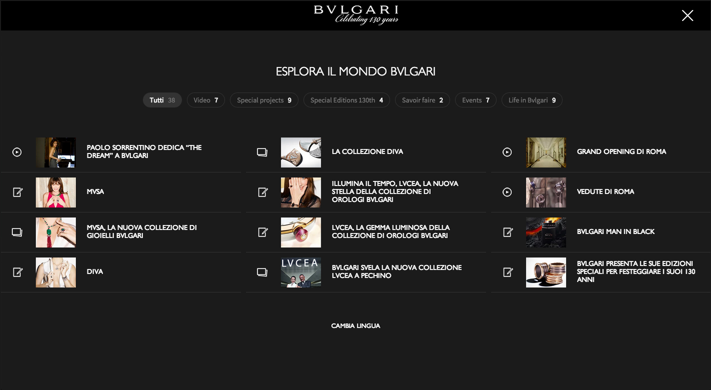 Bvlgari website outlet